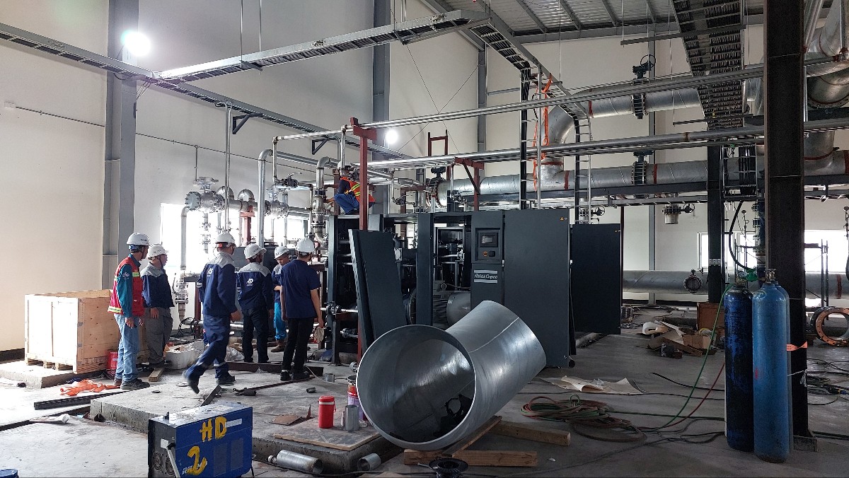 Bàn giao hệ thống máy nén khí 355KW và 160KW